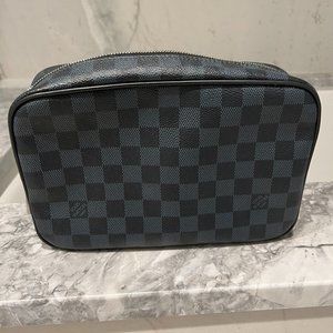 Louis Vuitton Toilet gm Blue Eclipse Coated Canvas Pouch